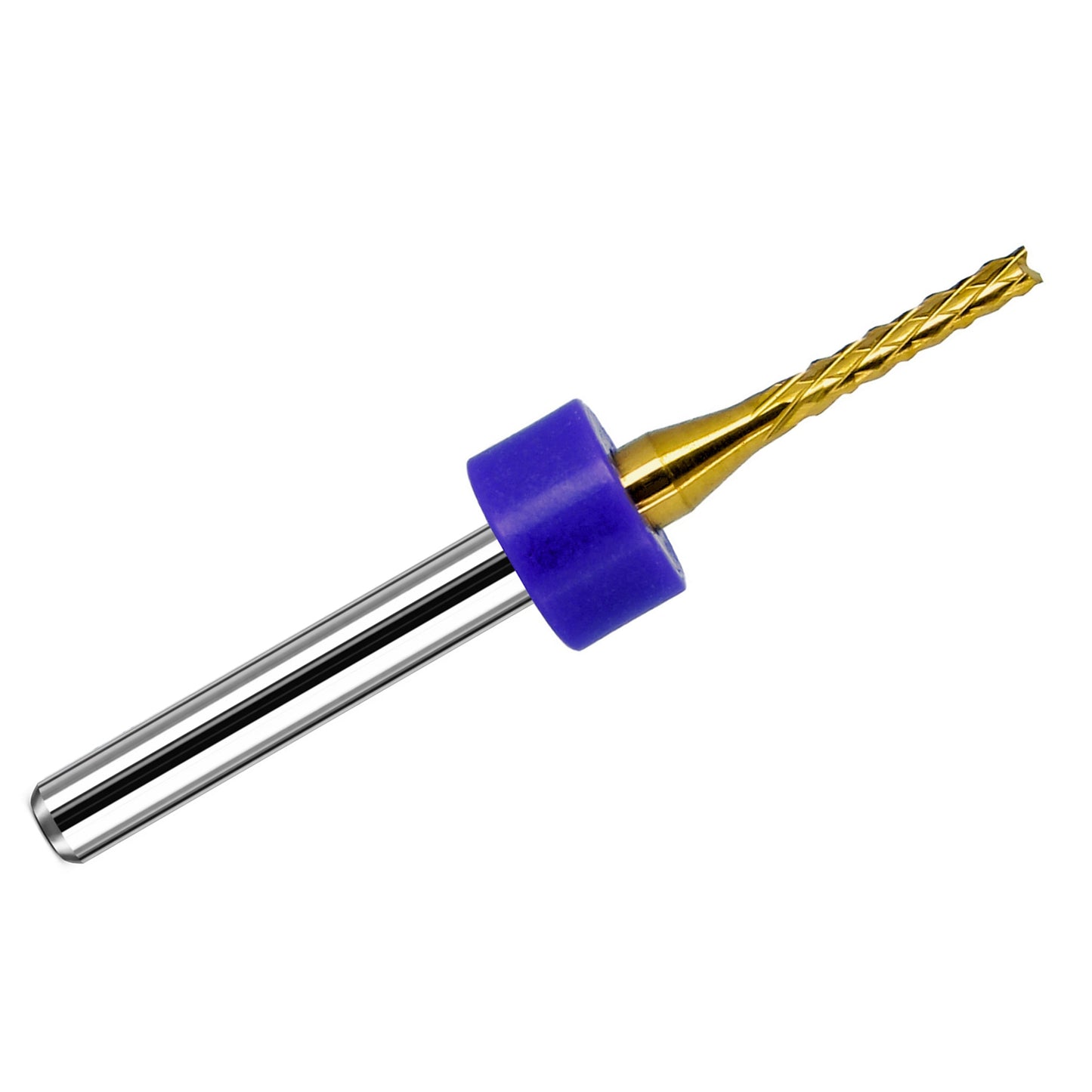 0.0625 inch 1/16 diamond pattern down cut carbide router bit with titanium nitride coating and 1/8 inch shank