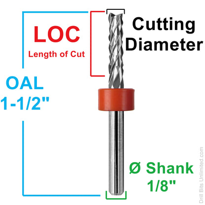 10-Piece Lightly Used Carbide Chip Breaker PCB Router Set – .0500" to .0945" – Fish Tail & Drill Point – URCV10