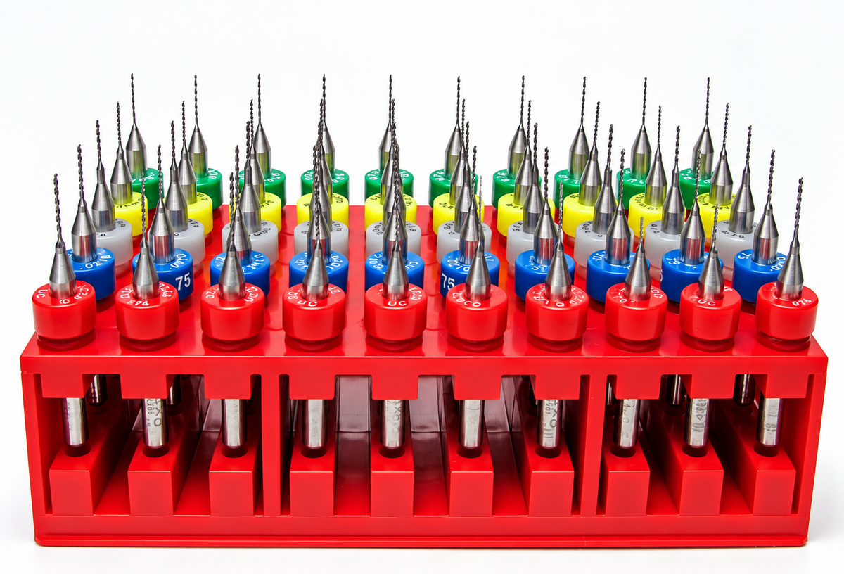 #78–#74 Carbide Micro Drill Set, 50 Pc, 5 Sizes, 10 Each, 1/8" Shank | S3A