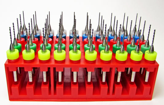 .0280"–.0330" Carbide Micro Drill Set, 50 Pc, 5 Sizes, 10 Each, 1/8" Shank | S5A