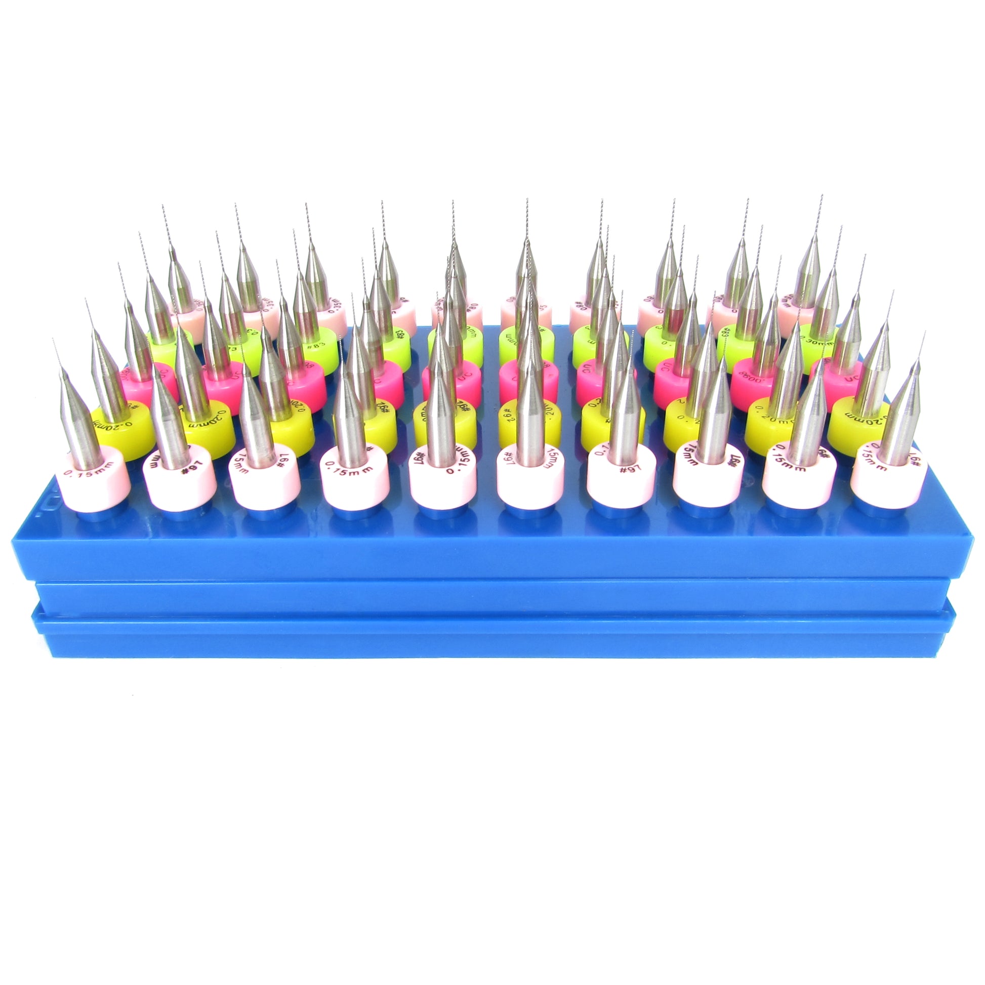 50pc solid carbide micro drill bit set – 5 sizes .0059 to .0135 inch – 1/8 inch shank