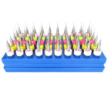 50pc solid carbide micro drill bit set – 5 sizes .0059 to .0135 inch – 1/8 inch shank
