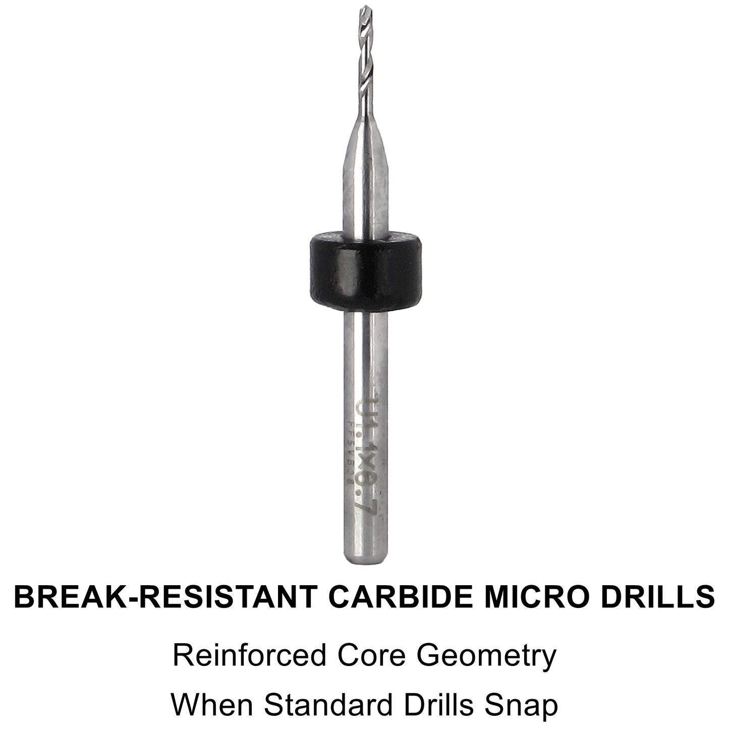 Break-Resistant Micro Carbide Drills – Slot-Drill Geometry – Choose Size