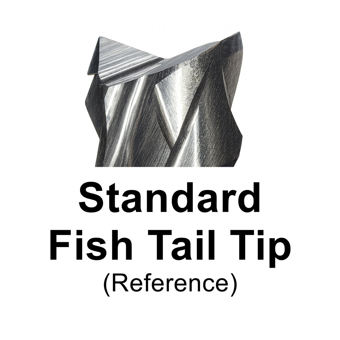 0.0312" (1/32") x .197" LOC Diamond Flute Carbide Router, Fish Tail Tip, 1/8" Shank | R105