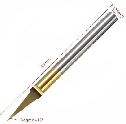 15 Degree, 0.10mm Tip Titanium Coated Carbide V Engraver ENG15T