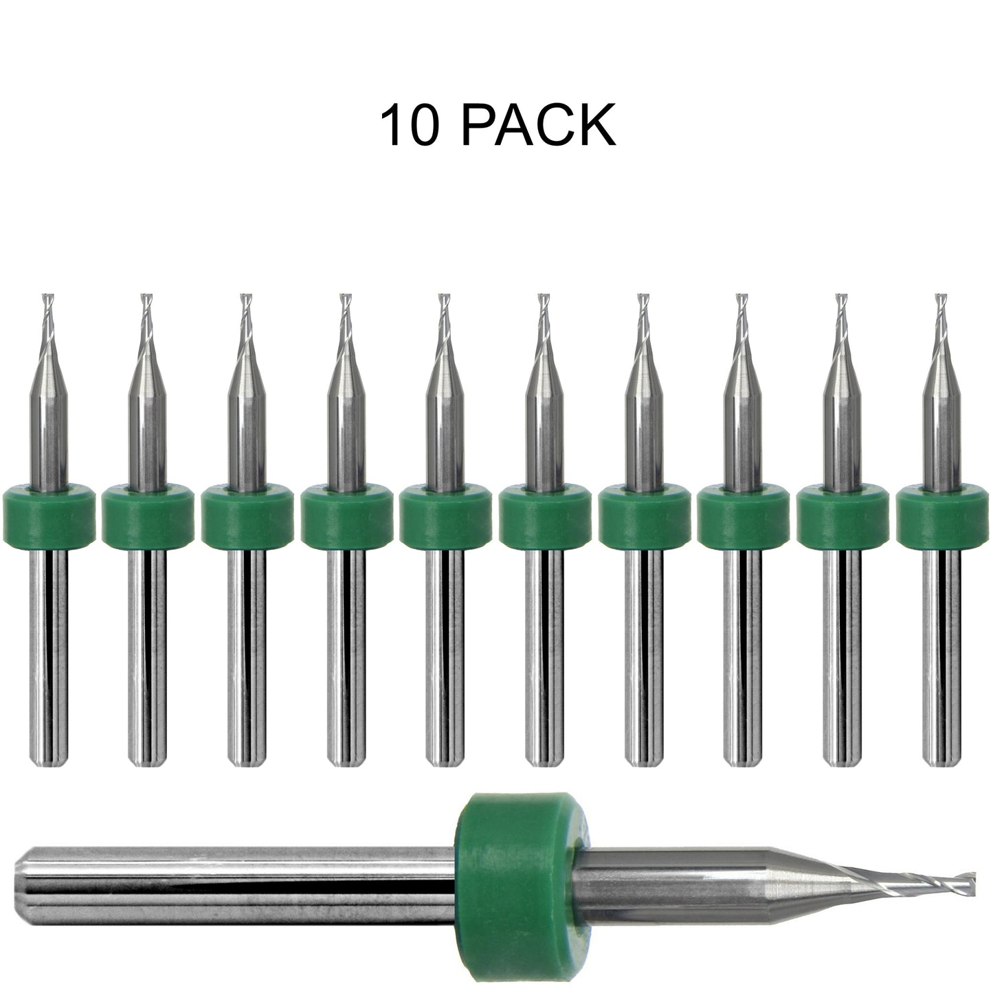 0.0394" / 1.00mm Two-Flute Carbide End Mill, Square End, .120" LOC, 1/8" Shank | Lightly Used 10 Pc UMT110