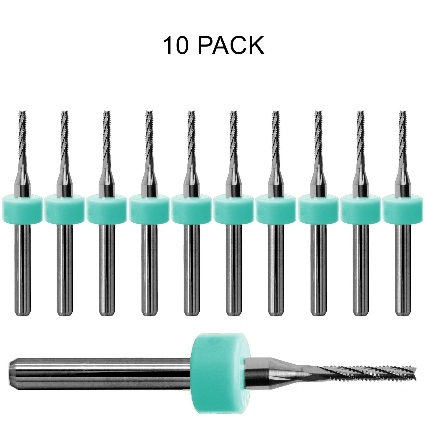 10 pack of lightly used Kyocera 0.039 inch 1.00mm chip breaker carbide routers with fish tail tips