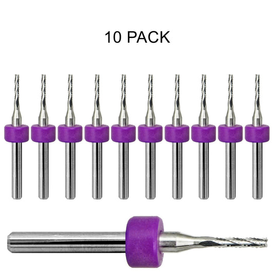 0.0625" / 1/16" Chip Breaker Router, Fish Tail, .350" LOC, 1/8" Shank | Lightly Used 10 Pc URC149