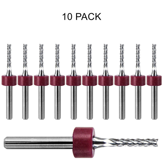 10 pack of lightly used Kyocera 0.079 inch 2.00mm diamond flute carbide routers with fish tail tips