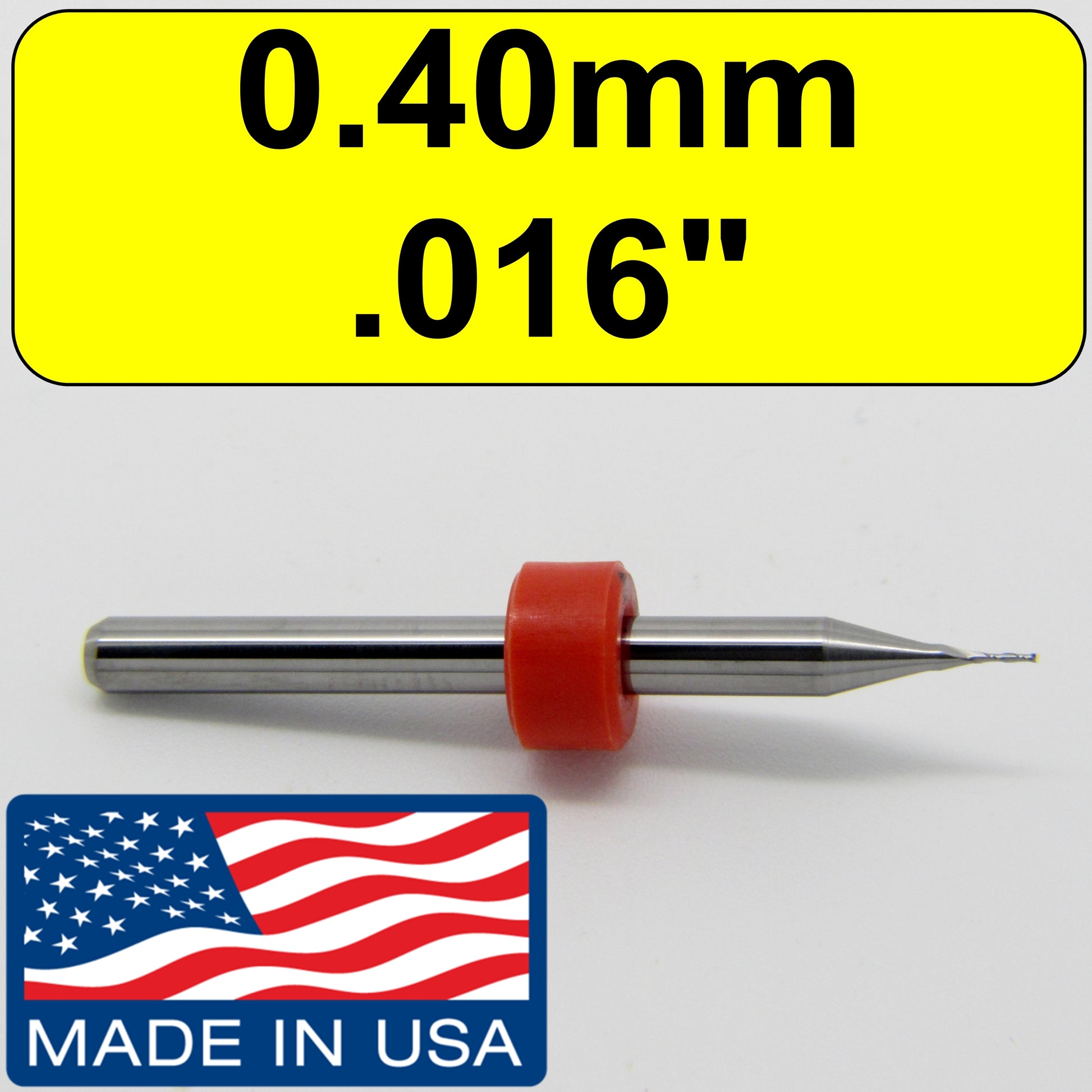.016" 0.40mm Two Flute Carbide End Mill 