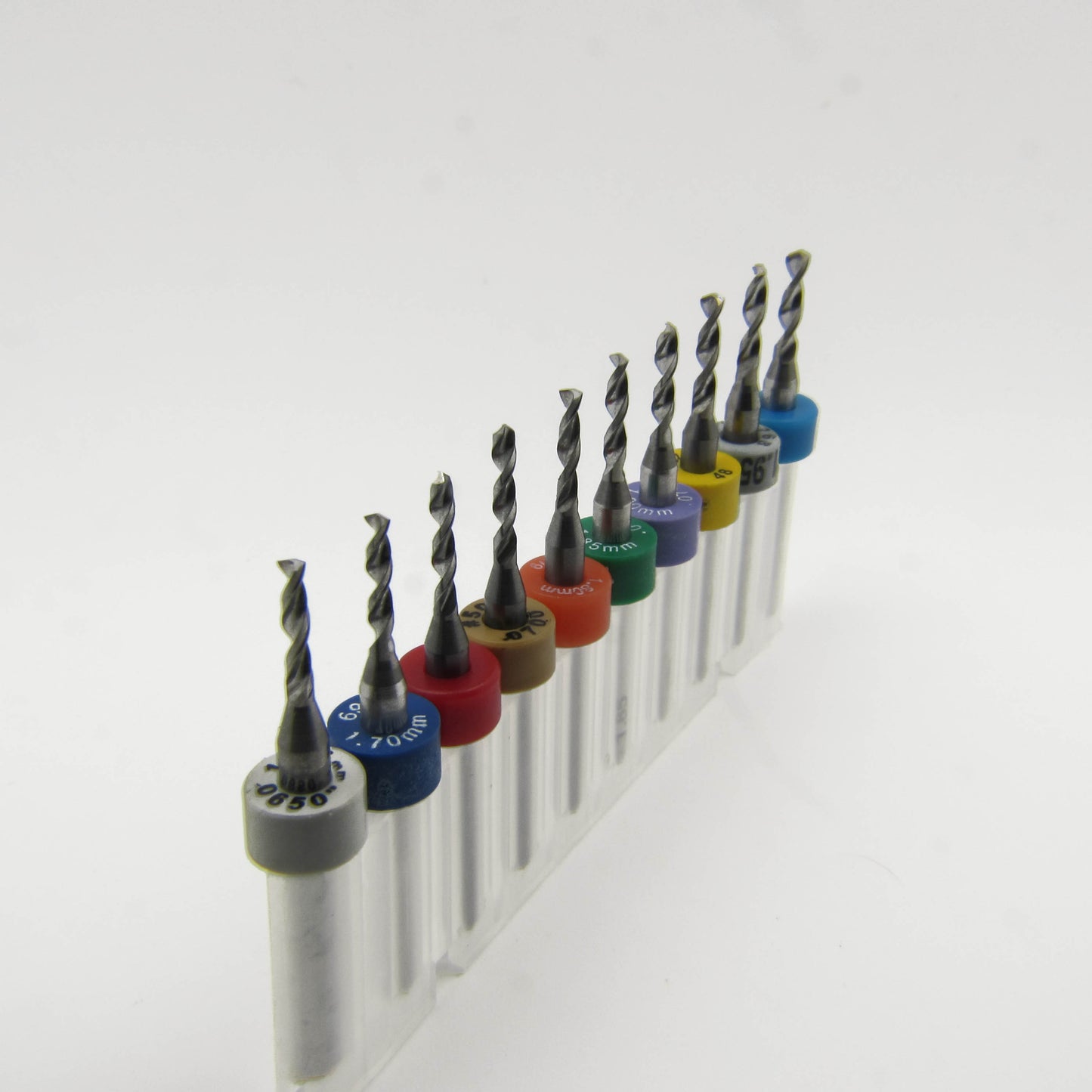 Incremental Size Solid Carbide Drill Set - Ten Pieces .065" - .0781" ID05This Incremental Size Solid Carbide Drill Set includes  .065 1.65mm .067 #51 1.7mm .069 1.75mm .07 #50 1.8mm #49 1.85mm 1.9mm .076 #48 1.95mm 5/64