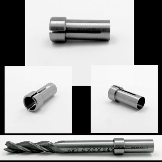 1/4" to 6mm Collet Adapter - Made in U.S.A - Use 6mm tools in 1/4" equipment