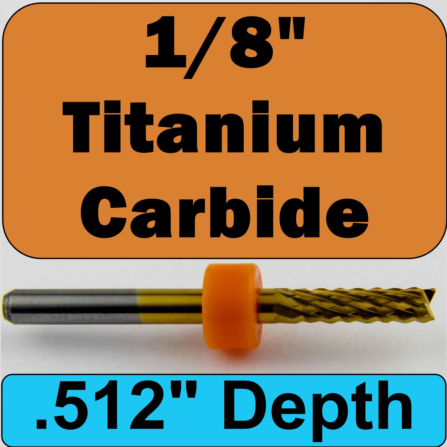 1/8" x .512" LOC - Carbide Router Diamond Flute - Titanium Coated M143