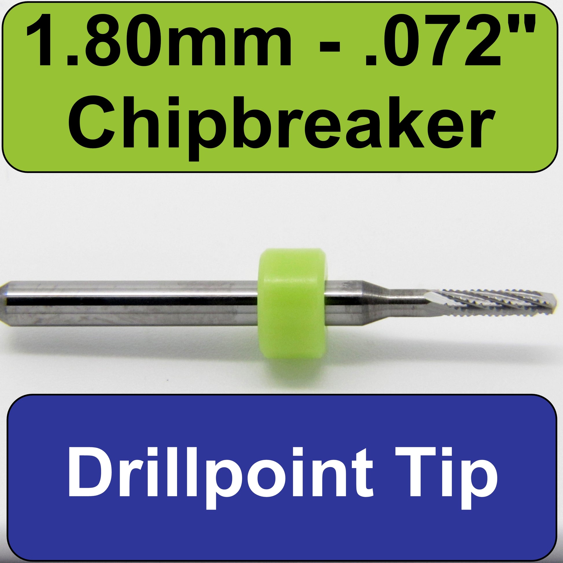 1.80mm .0709" x .300" LOC Chip Breaker Carbide Router - Drill Point Tip - R162