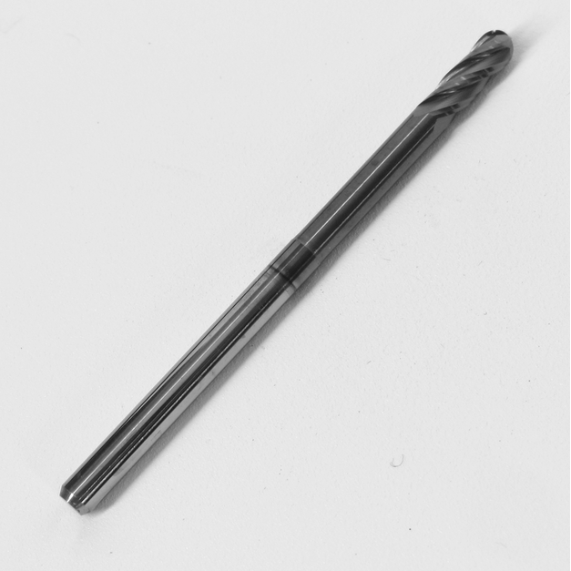 3.00mm Diam. Ball Nose End Mill, Carbide,AlTiN Coated, 4 Flute, Extended Reach 1845-1181L906 K028