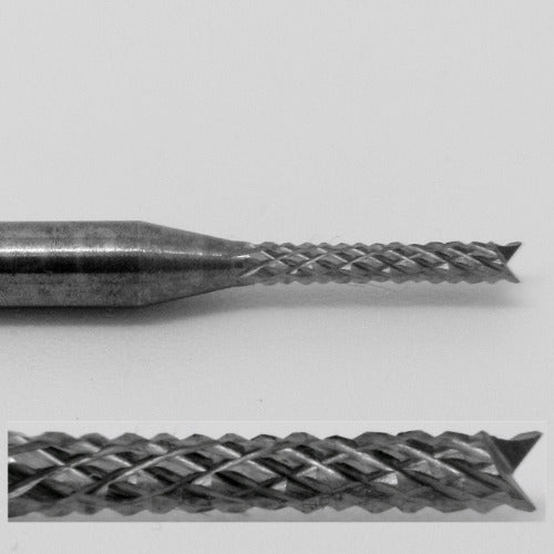 1/16" x .300" LOC Fine Cut - Diamond Flute Carbide Router - Fish Tail Tip AP-21
