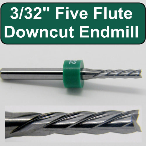 .094" 3/32" x .470" LOC Five Flute Down Cut End Mill AP-48
