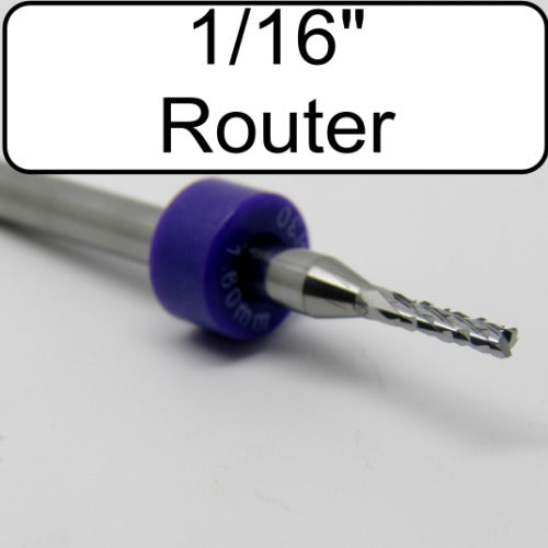 1/16" x .256" LOC Diamond Flute Carbide Router - Fishtail Tip R133
