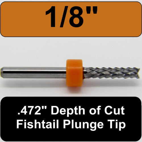 1/8" x .472" LOC Diamond Flute Carbide Router - Fishtail Tip R145