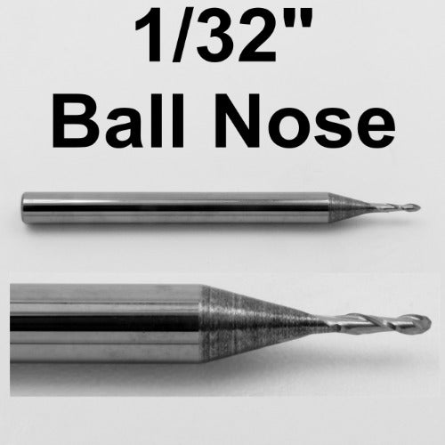 1/32" x .200" LOC Ball Nose Two Flute Carbide End Mill M136A