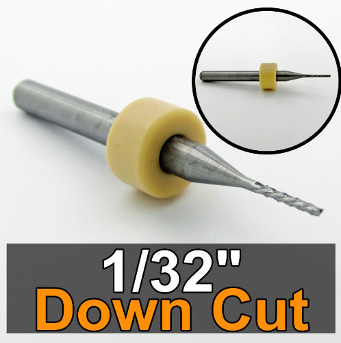 1/32" x .200" LOC Down Cut Router - Diamond Pattern Flutes - Solid Carbide R182