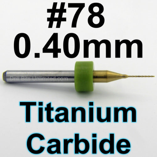 .016" 0.40mm #78 Carbide Drill - TiN Coated DT016
