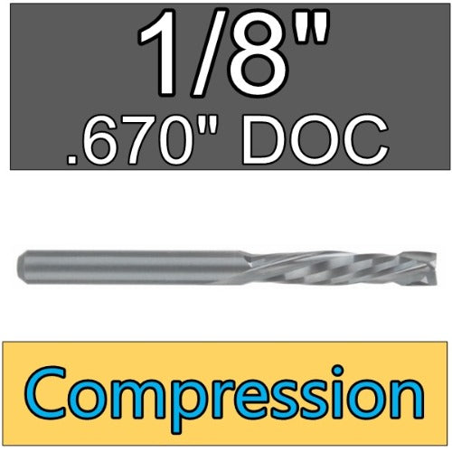 1/8" Diameter .670" LOC Compression End Mill M225
