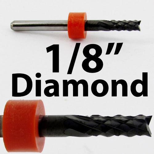 1/8" .125" PCD Diamond Coated Router Fishtail Tip - Great for Carbon Fiber, Carbon Graphite PCD18