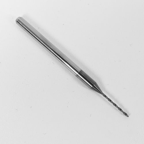 1/32" 0.80mm Diameter LEFT HAND Extended Flute Drill Bit, 3mm Shank,Carbide, AlTiN Coated K013