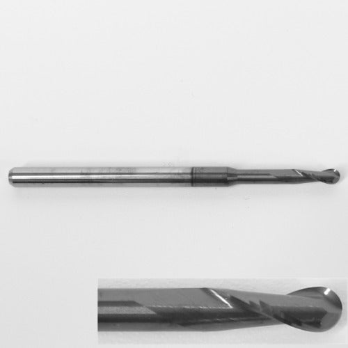 .0938" 3/32" Solid Carbide AlTiN Coated 2 Flute Extended Reach Ball Nose End Mill 1645-0938l590 K083