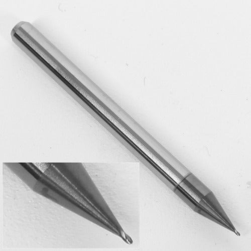.0160" 0.40mm Diameter Ball Nose End Mill, Carbide, AlTiN Coated, 4 Flute, 1835-0160L024 K104