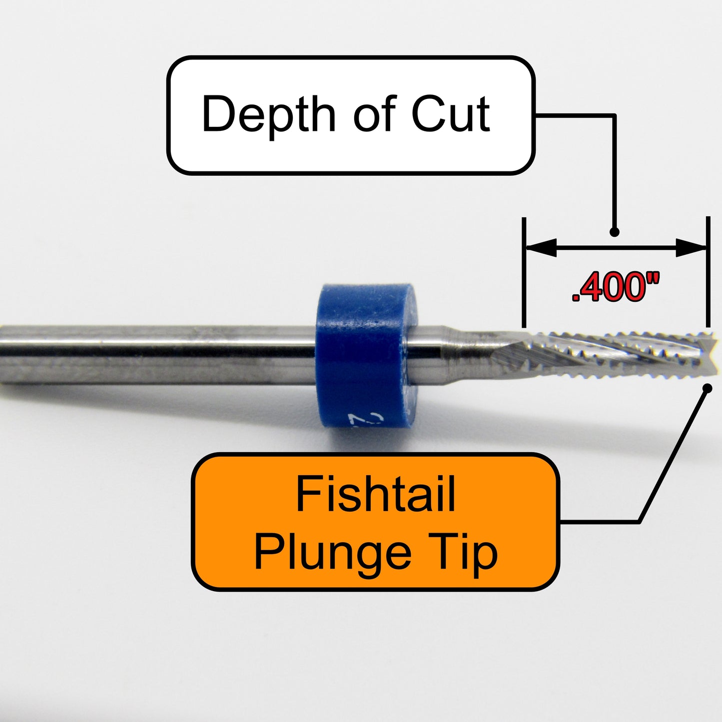 .098" 2.50mm Chip Breaker Flutes Fish Tail Tip Carbide Router URC171