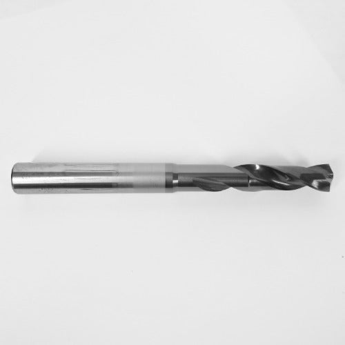 29/64 inch carbide drill bit cutting flutes close up tialn
