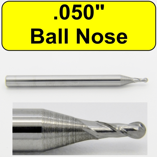 .050" Ball Nose Carbide End Mill