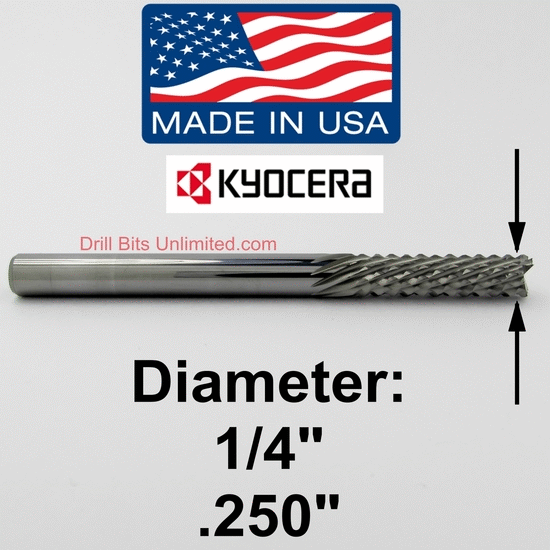 1/4" x 1-inch LOC  Down Cut Router - Diamond Pattern Flutes Carbide A284