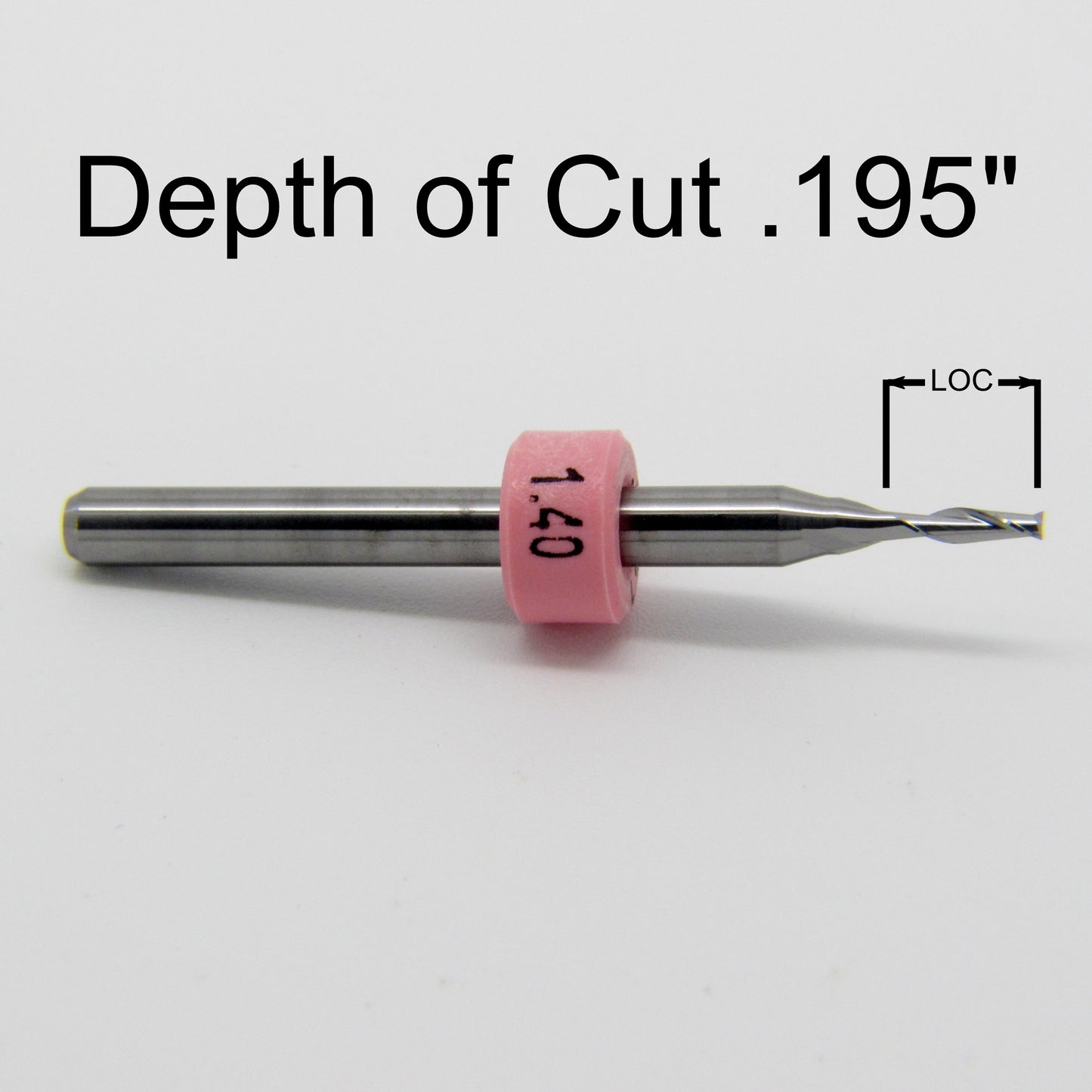 .055" 1.40mm x .195" LOC Two Flute UP Cut Carbide End Mill Square End M110