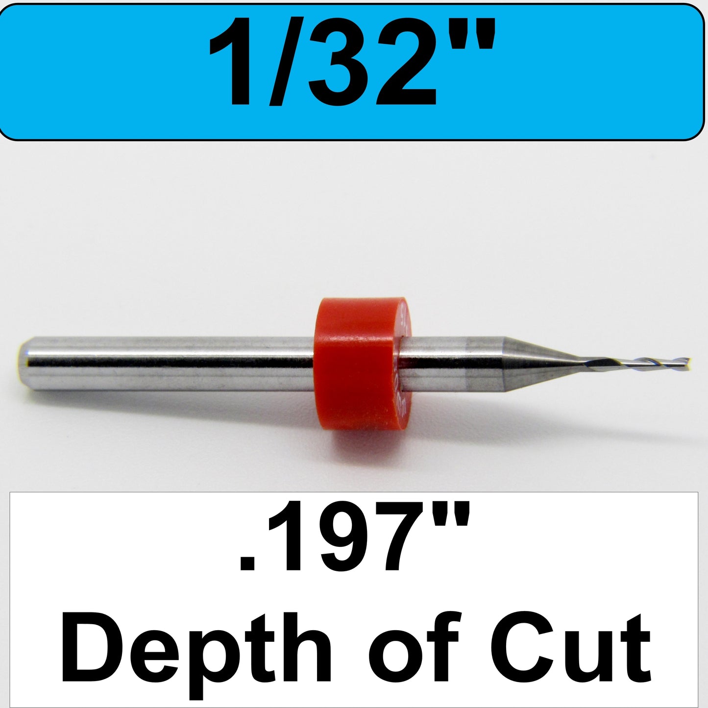  1/32" .0315" Two Flute Carbide End Mill