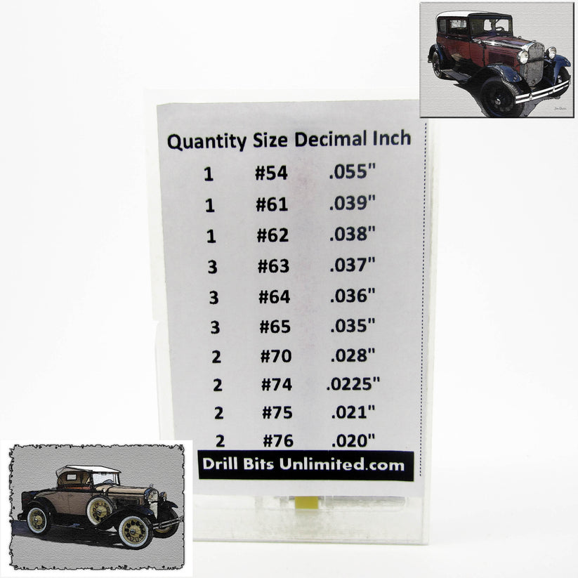 Ford Model A Zenith carburetor Jet Drill Kit 20 Piece Set AModel