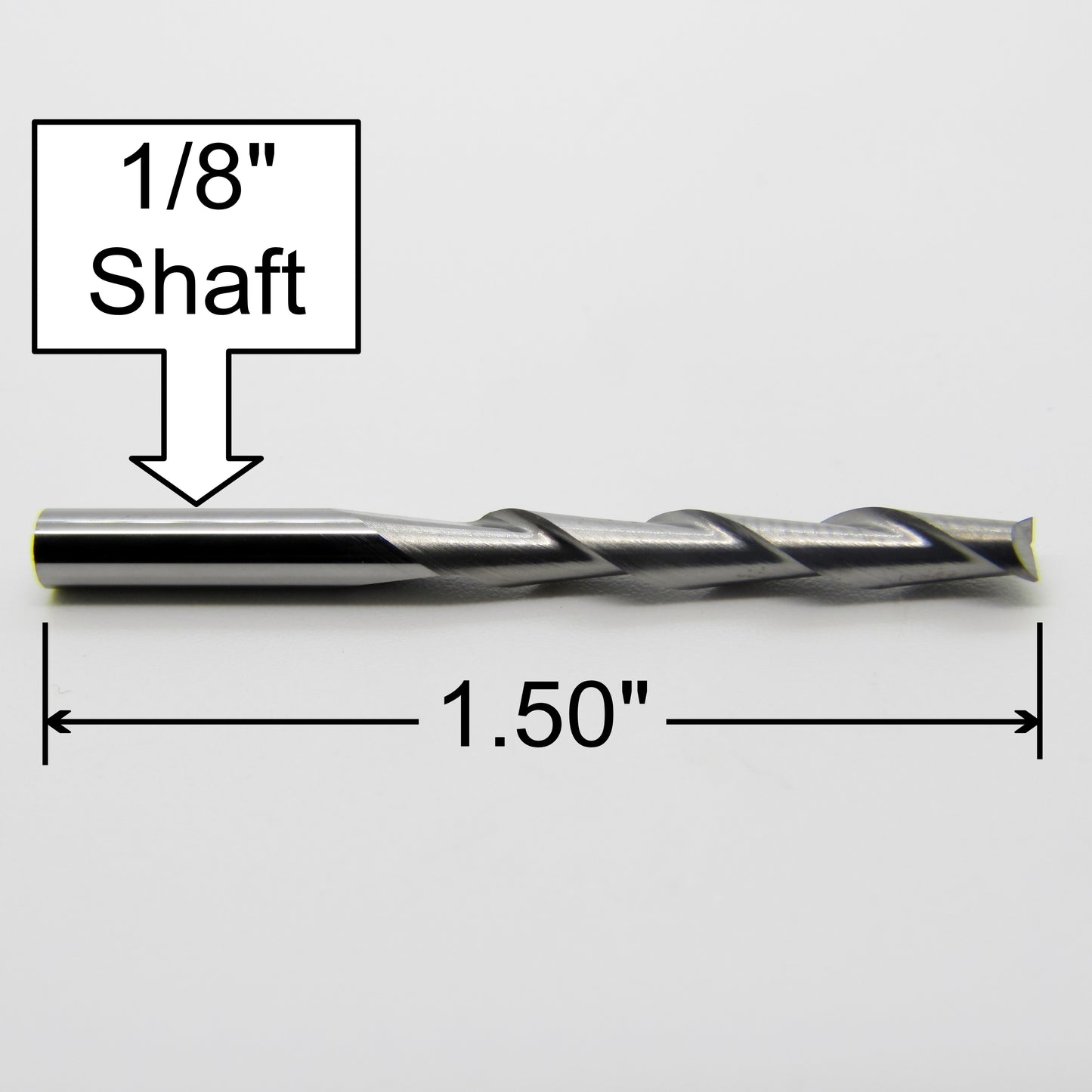 1/8" x .867" LOC Up Cut Extended Flute Length Two Flute Carbide End Mill M148