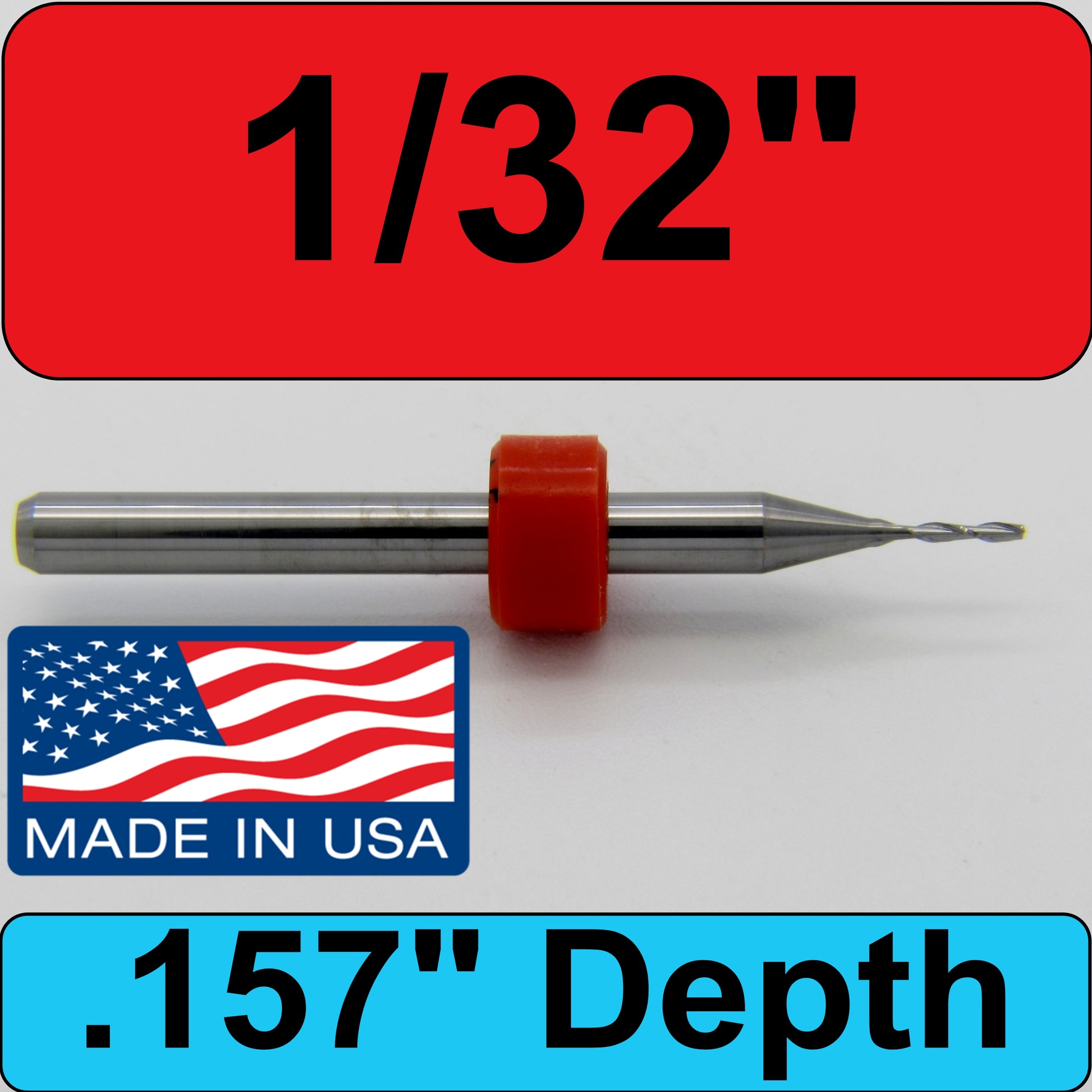 .0315" 1/32" Two Flute Carbide End Mill