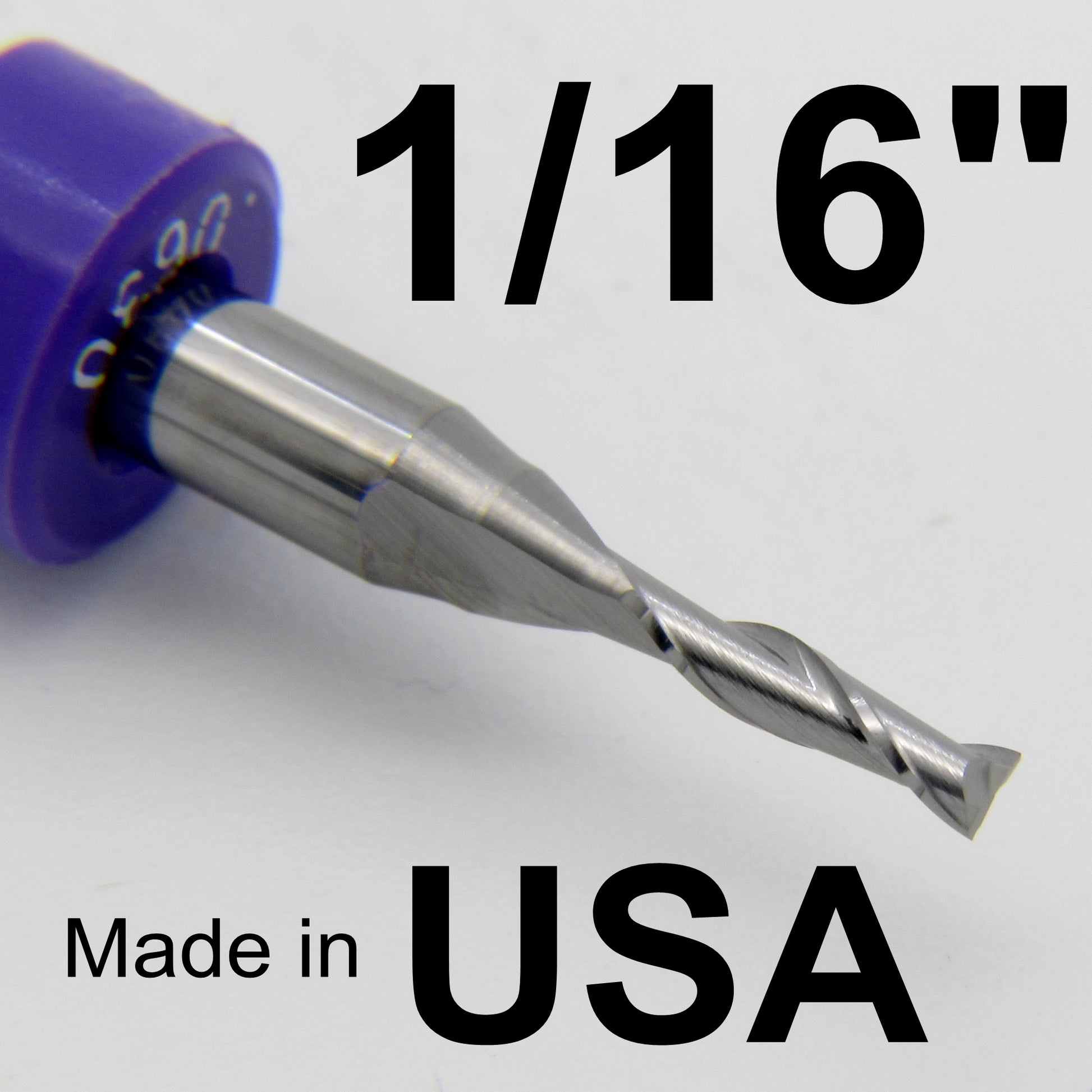 .063" 1/16" x .250" LOC Two Flute Carbide End Mill Square End