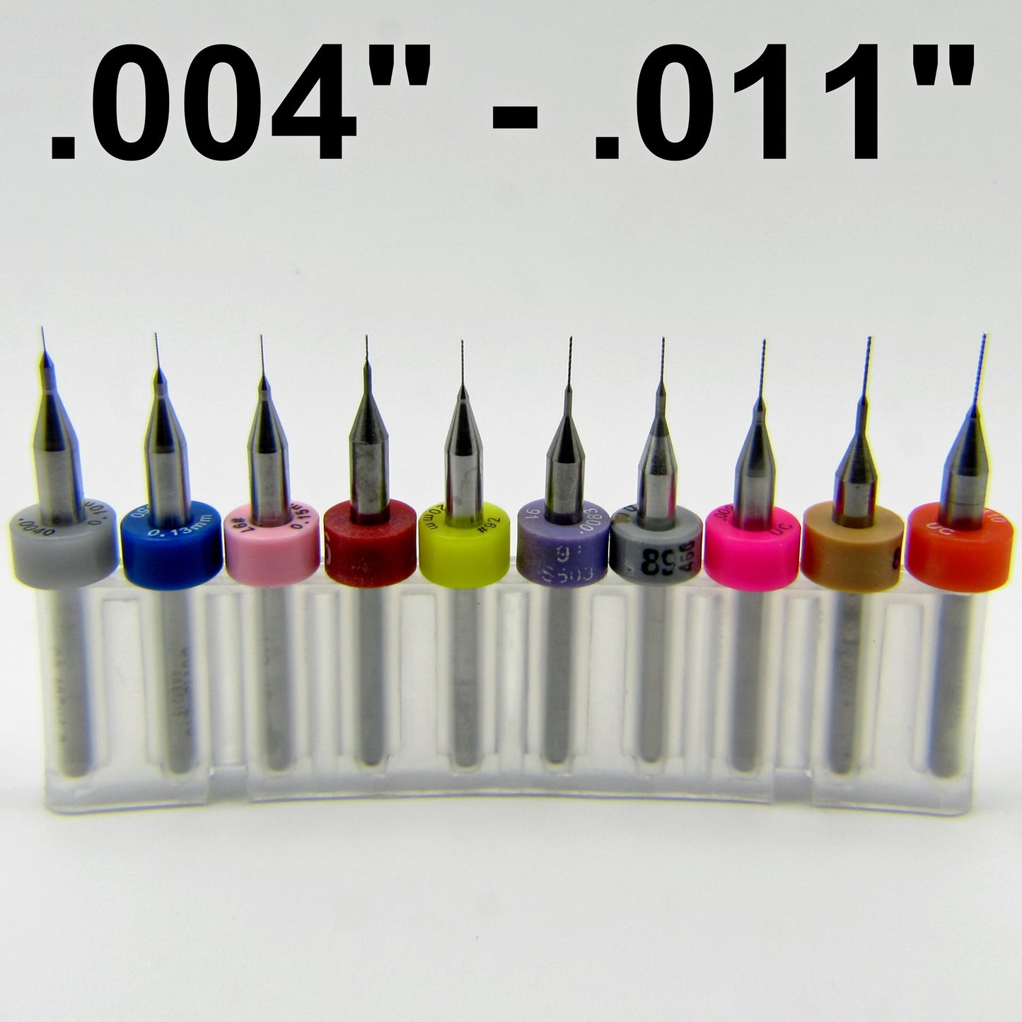 Incremental Size Solid Carbide Drill Set - Ten Pieces .004" - .011" ID00