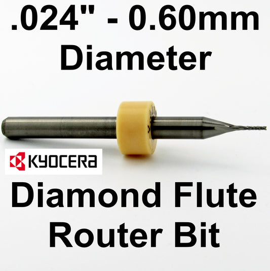 .024" 0.60mm Diamond Flutes Carbide Router