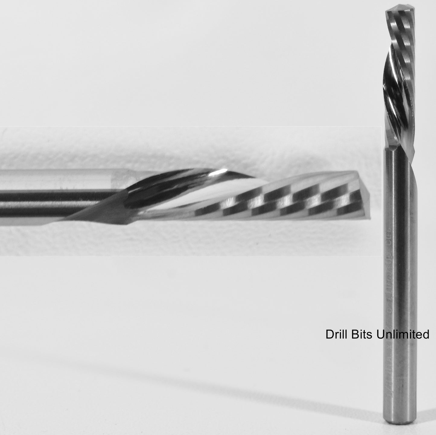 1/8" x 0.5" Down Cut Premium Quality Single O-flute End Mill Made in USA - Aluminum Acrylic Plastic M231